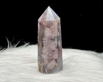 Flower Agate Crystal Point - 4.2 Inches Tall - Natural Healing Energy