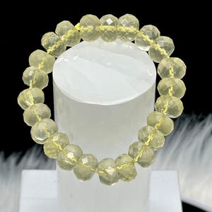 Bracciale in citrino limone naturale scintillante - perline da 9 mm
