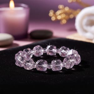 Lavender amethyst bracelet. February birthstone. Birthday gift. Spiritual, balance and meditation bracelet. Stacking jewelry - 14mm