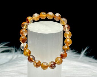 High-Quality Golden Healer Crystal Bracelet – 8mm Beads, Stretch Cord