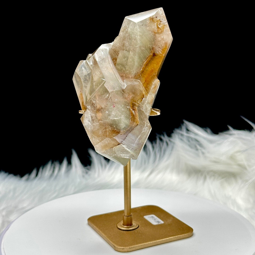 Rare Natural Red Rabbit Hair Quartz Crystal Point Specimen on Stand ...