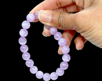 High Quality Natural Kunzite Bracelet - choose from 8mm or 9mm size