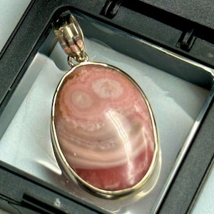 Beautiful Rhodochrosite Pendant Genuine Gemstone Pendant 925 Sterling Silver Pendant, Mother&#39;s Day Gift