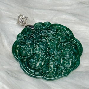 High-Quality Jade Pendant – Feng Shui Symbol of Luck & Wealth, Sterling Silver Hook