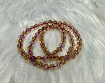 Natural Ametrine Bracelet Amethyst Citrine Crystal, Ametrine Bracelet, Crystal Bracelet - 8mm