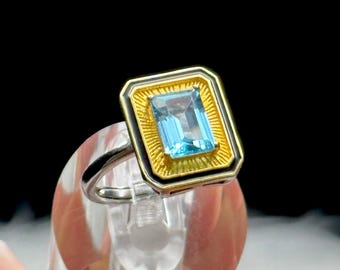 Blue London Topaz Gemstone Ring – Adjustable Sterling Silver Ring | Elegant Natural Gemstone Jewelry