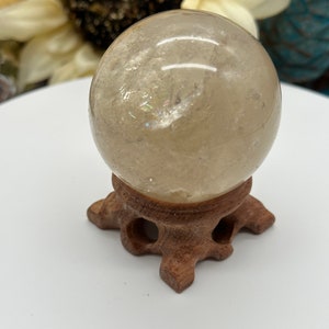 Natural Citrine Sphere with rainbow from brazil image 3