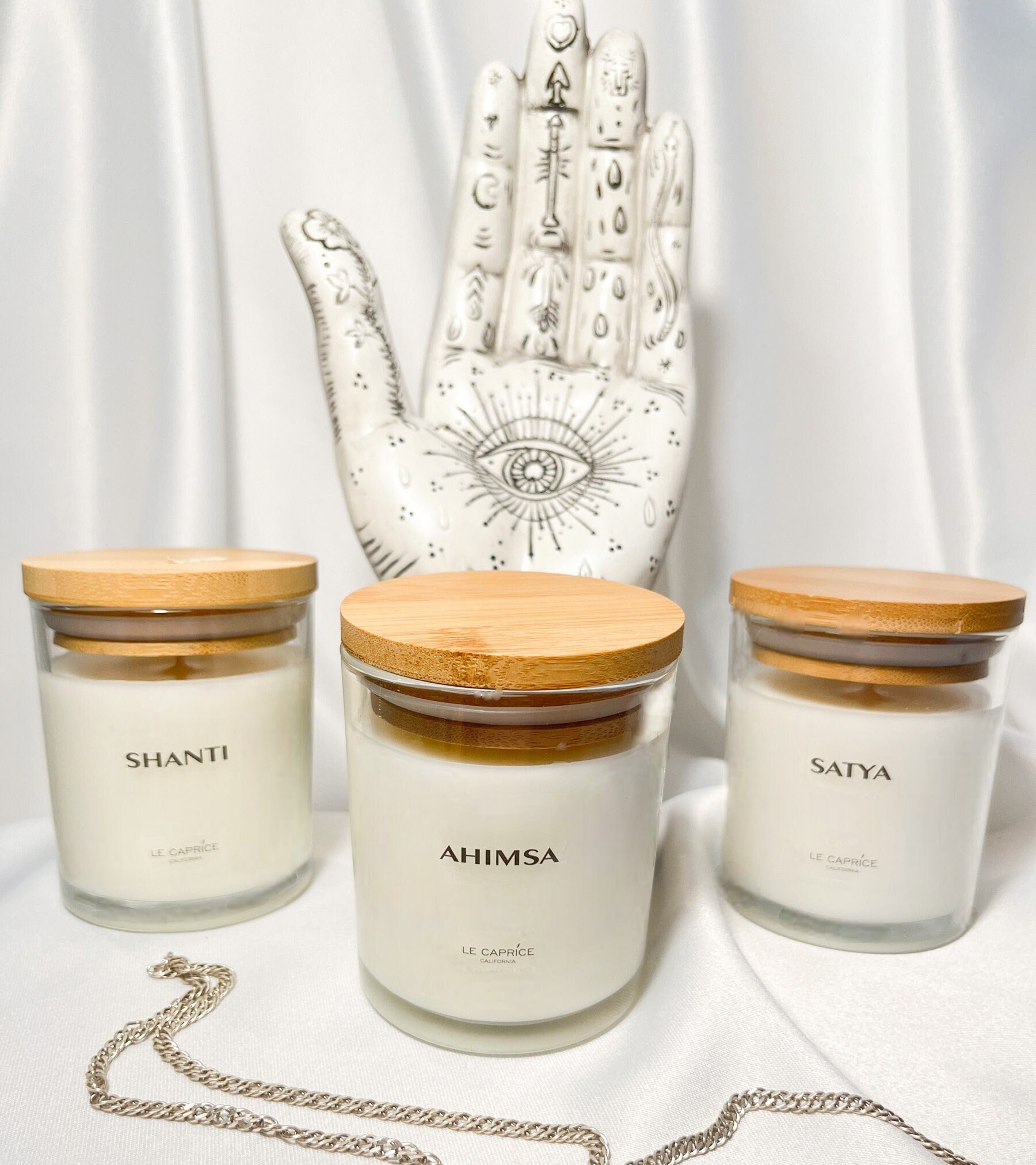 Hare Krishna Mantra Meditation Candle embellished with Swarovski Cryst –  Mango Mantras LLC