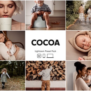 10 COCOA Mobile Lightroom Presets | Presets dla noworodków | Presets dla niemowląt | Ciepły kremowy preset | Presets dla mam-blogerek na Instagramie | Preset beżowy