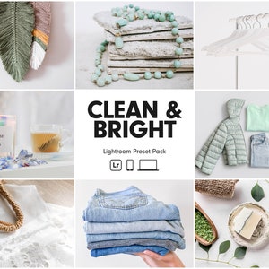 10 CLEAN & BRIGHT Lightroom Presets | Minimal Product Preset | Clean Product Photography Preset | Clean Product Preset | Boutique Preset