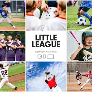 10 presetów LITTLE LEAGUE Lightroom | Preset sportowy | Preset piłkarski | Preset baseballowy | Preset dla sportowców | Preset piłkarski | Preset gry
