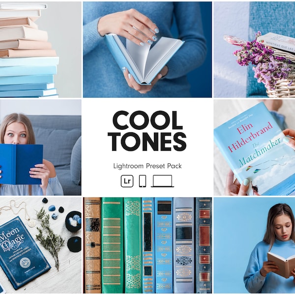 10 COOL TONES Lightroom Presets | Bookstagram Preset | Bright Clean Bookstagram | Blue Tones Preset | Bookish Filter | Book Preset | Booksta