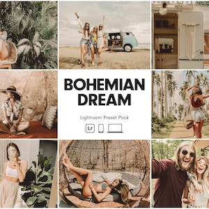 10 BOHEMIAN DREAM Lightroom Presets | Boho Preset | Vintage Boho Preset | Bright Warm Preset | Bohemian Preset | Clean Minimal Preset