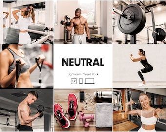 10 NEUTRAL Lightroom Presets | Gym Preset | Fitness Preset | Gym Workout Preset | Sport Preset | Workout Presets | Beige Fitness Preset