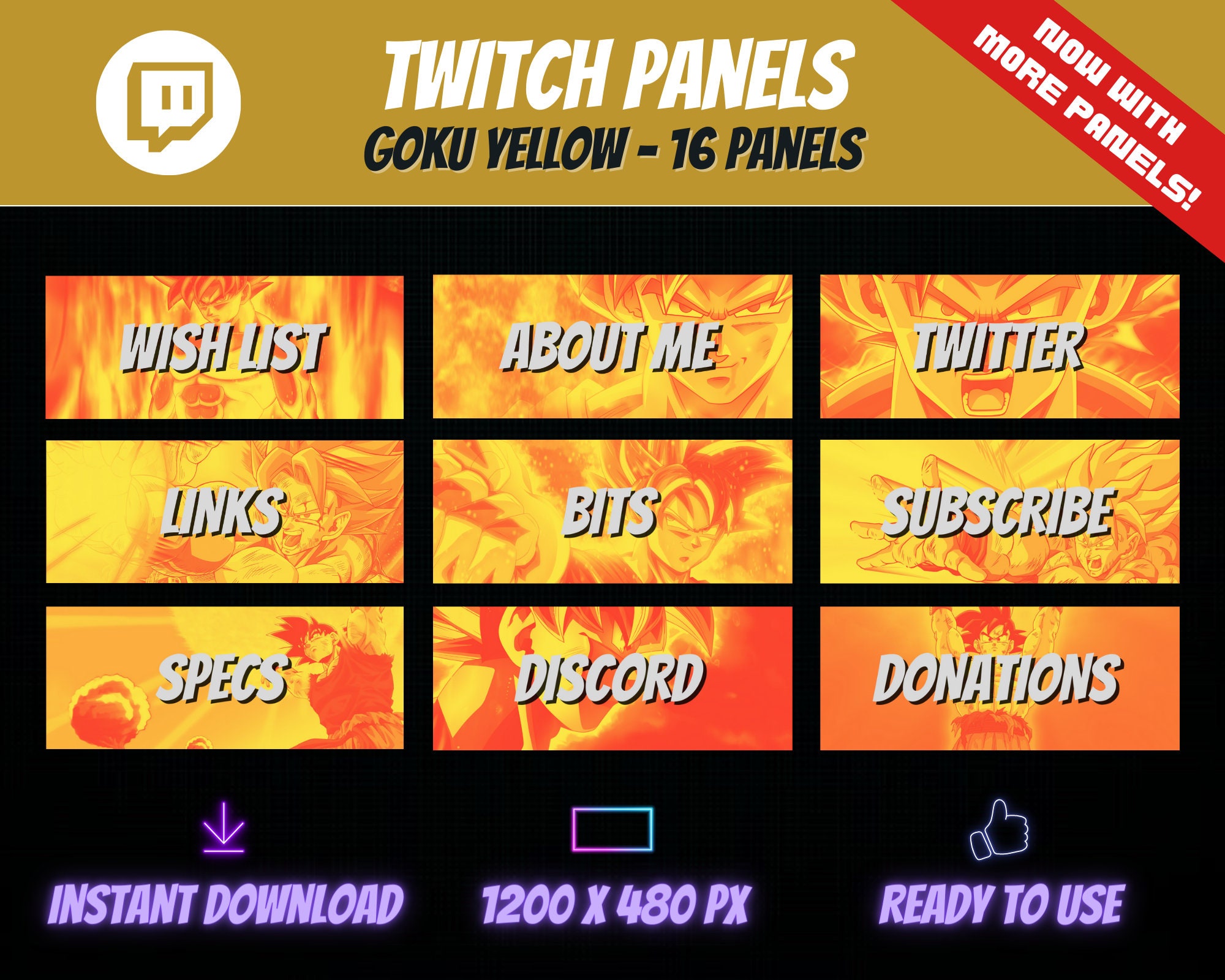 Massive Wolv Dragon Ball Sub Bits Twitch Badges by MassiveWolv on