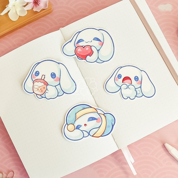 Kawaii Cinna Roll 3" Vinyl Stickers (Set 2) | Cute Die Cut Sticker | Laptop Sticker | Die Cut Planner Sticker | Car Decal | Kawaii Stickers