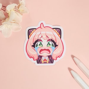 S Family Ahn Cry 3" Vinyl Sticker (Glossy) | Cute Waterproof Anime Decal for Water Bottles, Laptops, Journals & More