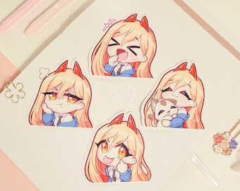 C S M Power 3&quot; Vinyl Stickers | Cute Waterproof Anime Decal for Water Bottles, Laptops, Journals, Luggage & More