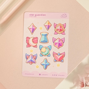 LoL Star Guardian Emblem (Set 3) Mini Sticker Sheet | LoL Planner Stickers