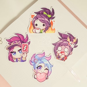 LoL Akali 3&quot; Vinyl Sticker Pack | Cute Waterproof Anime Decal for Water Bottles, Laptops, Journals, Luggage & More