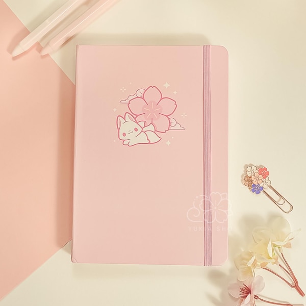 Cuaderno Bullet Journal A5 Sakura Kitsune / Agenda con diseño de puntos y estética adorable