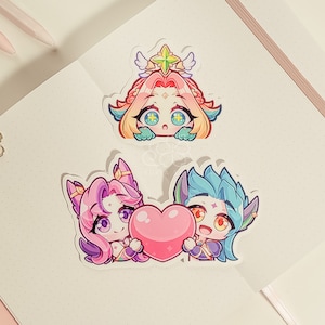 LoL Star Guardian (Set 2) 3&quot; Vinyl Sticker Pack | Cute Waterproof Anime Decal for Water Bottles, Laptops, Journals, Luggage & More