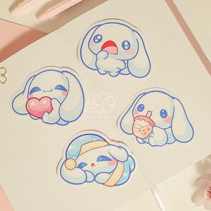 Kawaii Cinna Roll 3" Vinyl Stickers (Set 2) | Cute Die Cut Sticker | Laptop Sticker | Car Decal | Kawaii Stickers | Cute Journal Sticker