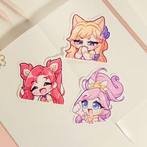 LoL Star Guardian (Set 1) 3&quot;Vinyl Sticker Pack | Süßer wasserfester Anime Aufkleber für Wasserflaschen, Laptops, Journals, Gepäck und mehr