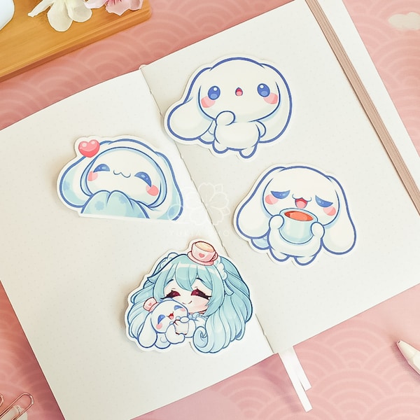 Kawaii Cinna Roll 3" Vinyl Stickers (Set 1) | Cute Die Cut Sticker | Laptop Sticker | Die Cut Planner Sticker | Car Decal