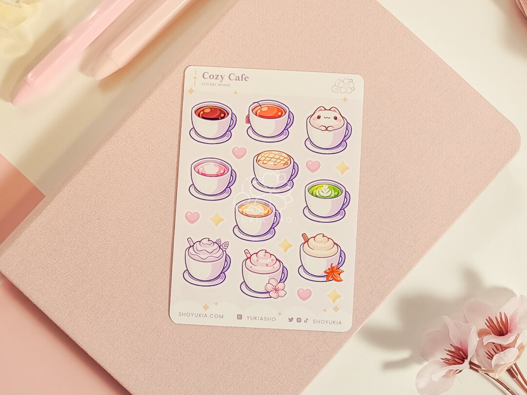 Cozy Cafe Mini Sticker Sheet Drinks Dessert Coffee Tea Planner Sticker ...