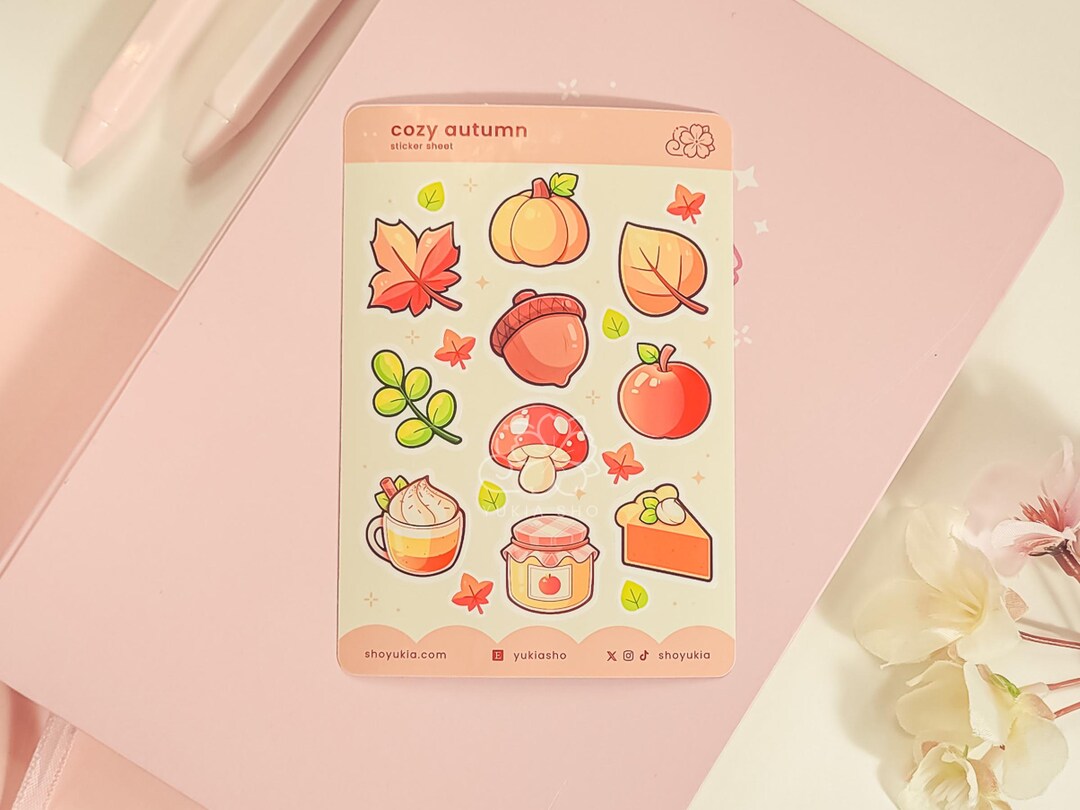 Cozy Autumn Mini Sticker Sheet | Kawaii Planner Stickers for Journals ...