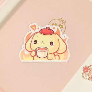 Kawaii Pompom This is Fine 3"Vinyl Sticker | Süßer wasserfester Anime Aufkleber für Wasserflaschen, Laptops, Journals, Gepäck und mehr