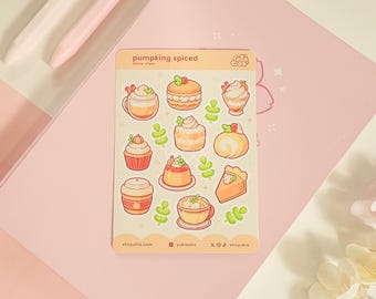 Pumpkin Spiced Mini Sticker Sheet | Kawaii Planner Stickers