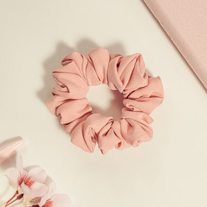 Rose Mini Scrunchie | Hair Accessories | Fluffy Hair Tie for Women, Bridesmaid Gift, Pink Hair Accessory for All Hair Types