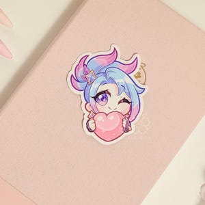 LoL Akali Heart 3&quot; Vinyl Sticker | Cute Waterproof Anime Decal for Water Bottles, Laptops, Journals, Luggage & More
