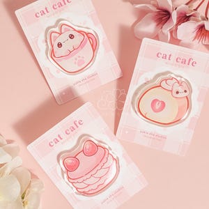 Cat Cafe Acrylic Pins | Kawaii Bag Accessory