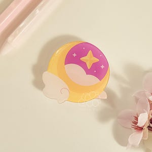 Celestial Moon Acrylic Phone Grip | Kawaii Phone Holder Accessory
