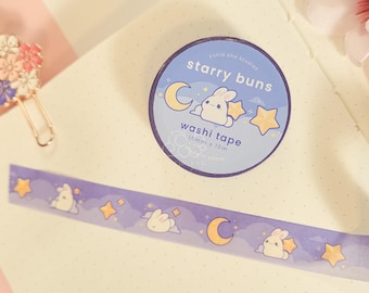 Starry Buns Washi Tape | Celestial Bunny Journaling Decorative Tape