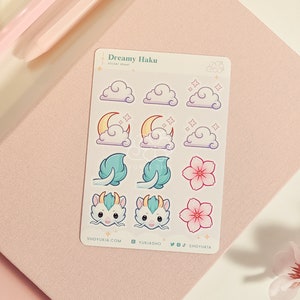 Dreamy Haku Mini Sticker Sheet | Kawaii Planner Stickers for Journals, Scrapbooks, Notebooks | Made for Cute Stationery Lovers