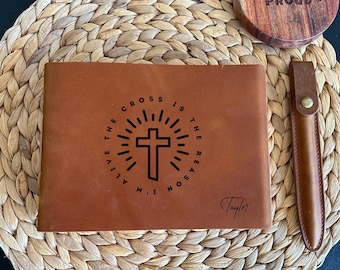 Diario de oración personalizado, cuaderno de cuero hecho a mano para mujeres y hombres, regalo especial para mamá o como regalo de Navidad.