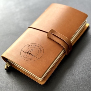 Custom Leather Journal: Anniversary Gift, Personalized Love Design