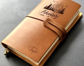 Personalized Leather Journal Refillable – Custom Adventure Notebook Gift for Men, Travel Diary with Name EngravingChristmas gifts