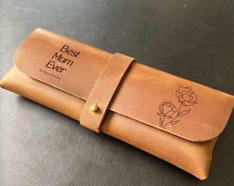 Estuche de piel personalizado para gafas de mamá: un regalo único y especial para el Día de la Madre, protector de gafas personalizado, regalo de Navidad.