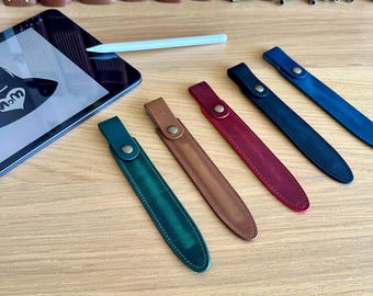 Personalised Leather Apple Pencil Case •  Apple iPad Pencil 2nd Generation Cover • Leather iPad Pencil • Gifts for Him Her Anniversary