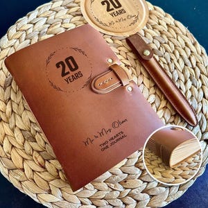 Premium Leather Notebook for Anniversaries & 40th Birthdays • 50th Birthdays • Business Notebook • Gifts for couple • Gift for her