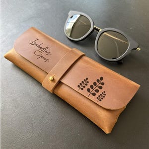 Estuche de cuero personalizado para gafas, estuche de cuero para gafas, funda para gafas de sol hecha a mano, estuche para gafas, estuche de cuero para gafas de sol, estuche para gafas de sol