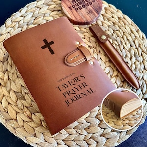 Personalized Leather prayer journal notebook • Daily prayer journal • Christian gift for Mom • Mother&#39;s Day gifts • Gifts for Mom