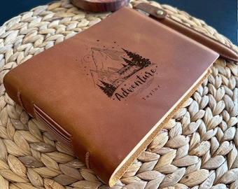 Personalized Leather Travel Journal: Custom Adventure Notebook