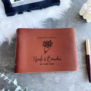 Personalized Leather Wedding Guest Book – Custom Gifts for Anniversary and  Couples