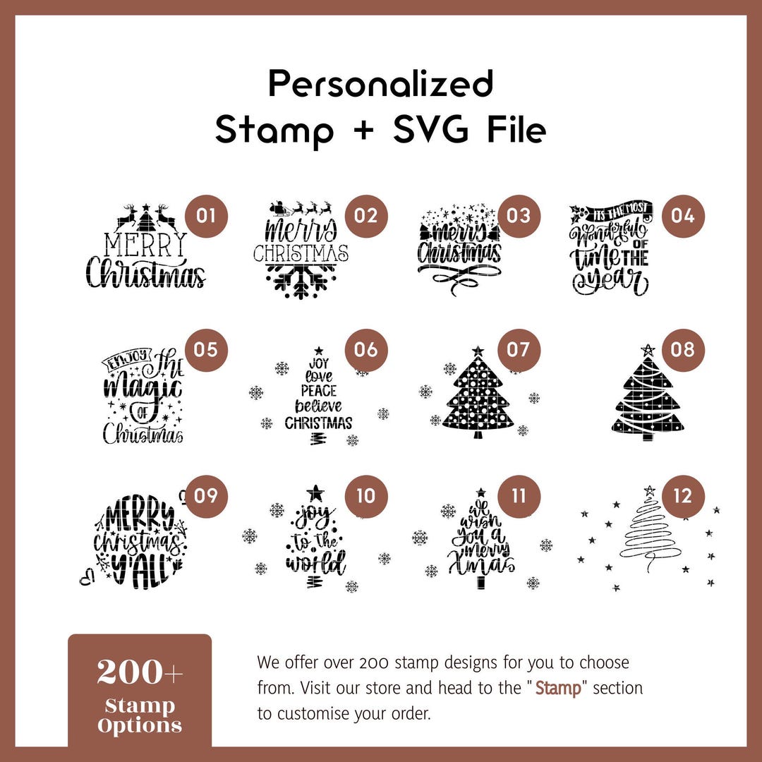 C01 - Christmas SVG Bundle, Holiday Stamp Designs, Merry Christmas ...